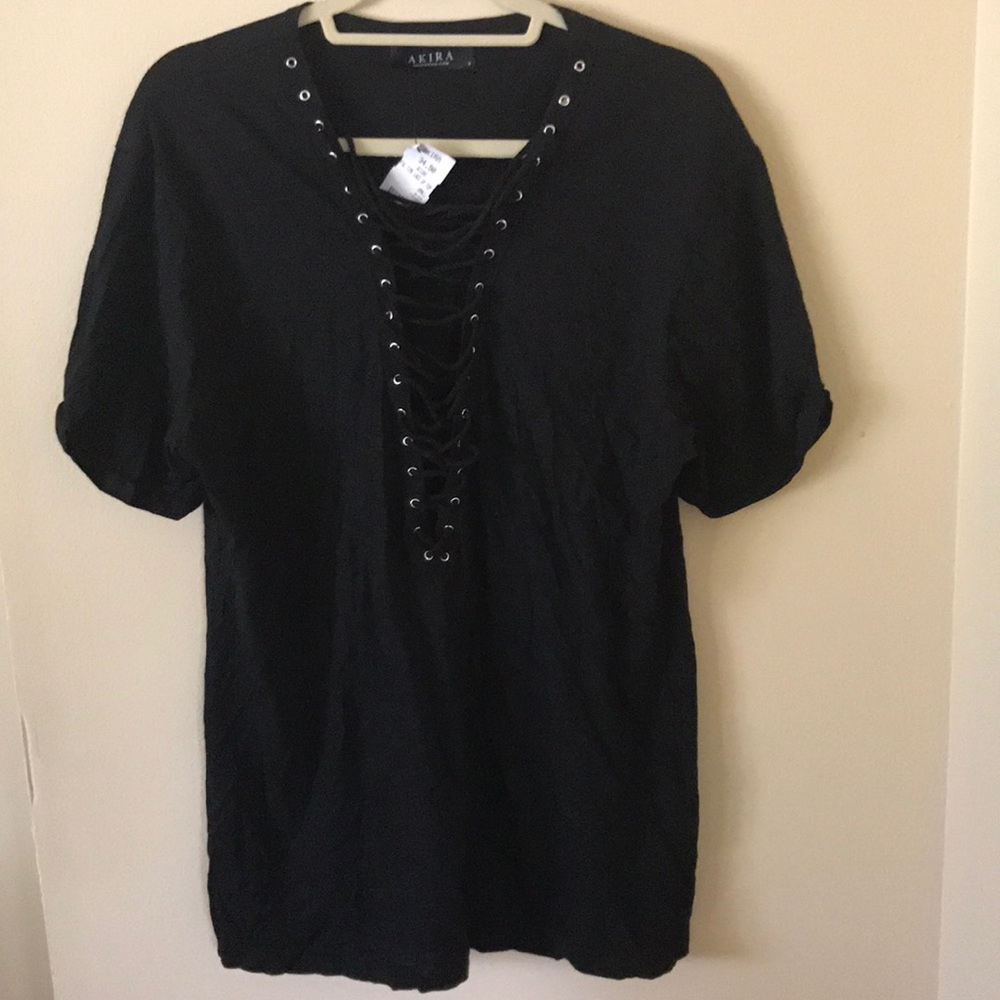 Lace Up T-Shirt Dress